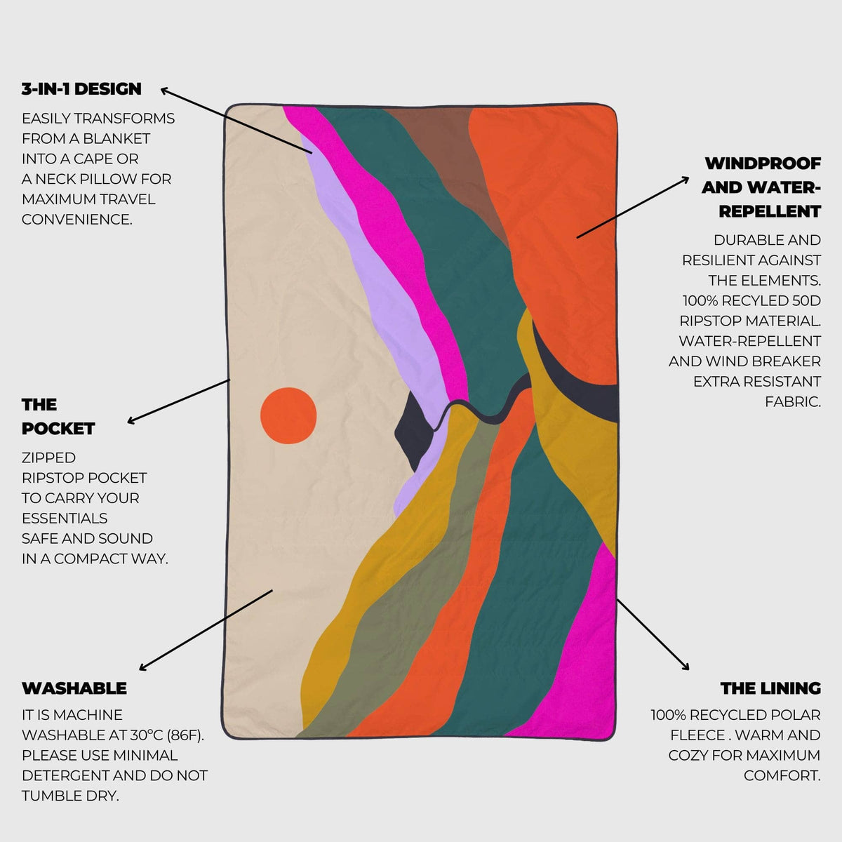 VOITED NeckPack™ Travel PillowBlanket™ - Mystic Ridge Blankets VOITED 