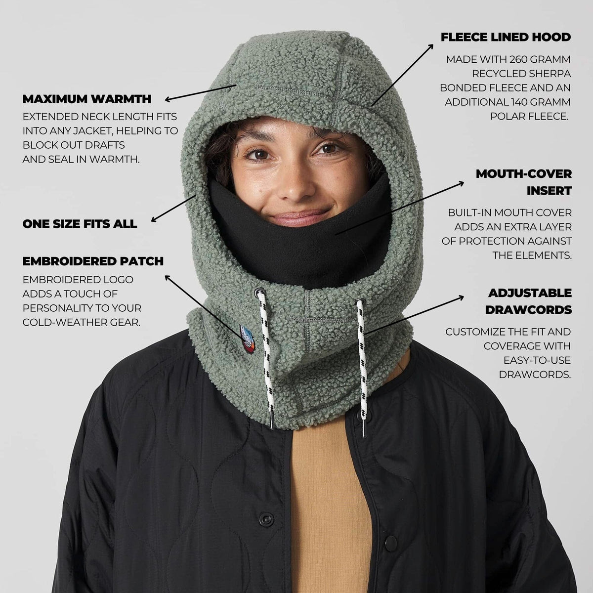 VOITED Polar Fleece Hood - Pistachio Accessories VOITED 