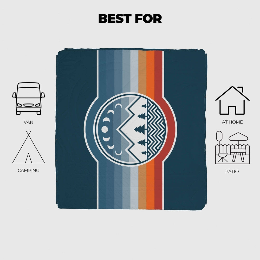VOITED Queen CloudTouch® Indoor/Outdoor Camping Blanket - Camp Vibes Two