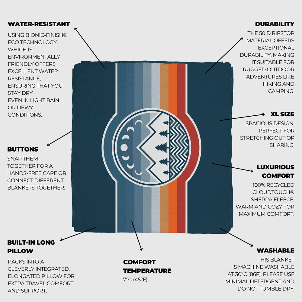 VOITED Queen CloudTouch® Indoor/Outdoor Camping Blanket - Camp Vibes Two