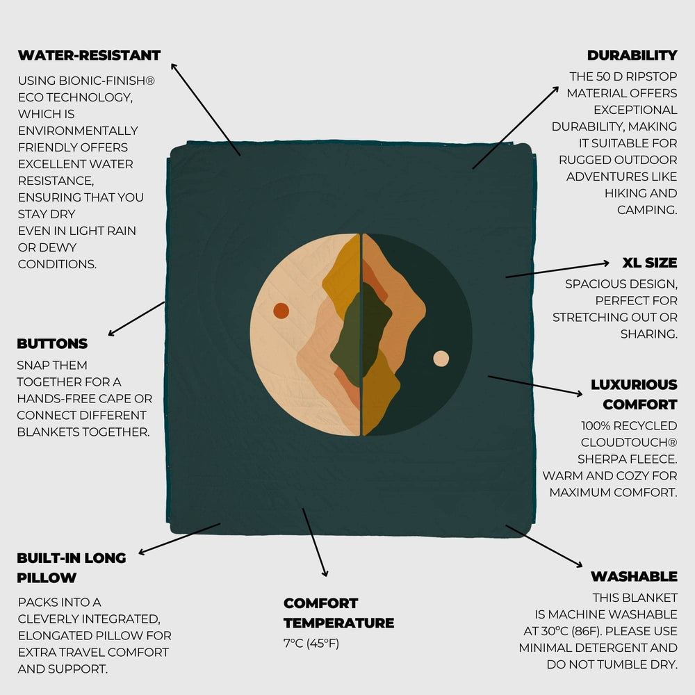 VOITED Queen CloudTouch® Indoor/Outdoor Camping Blanket - Day & Night