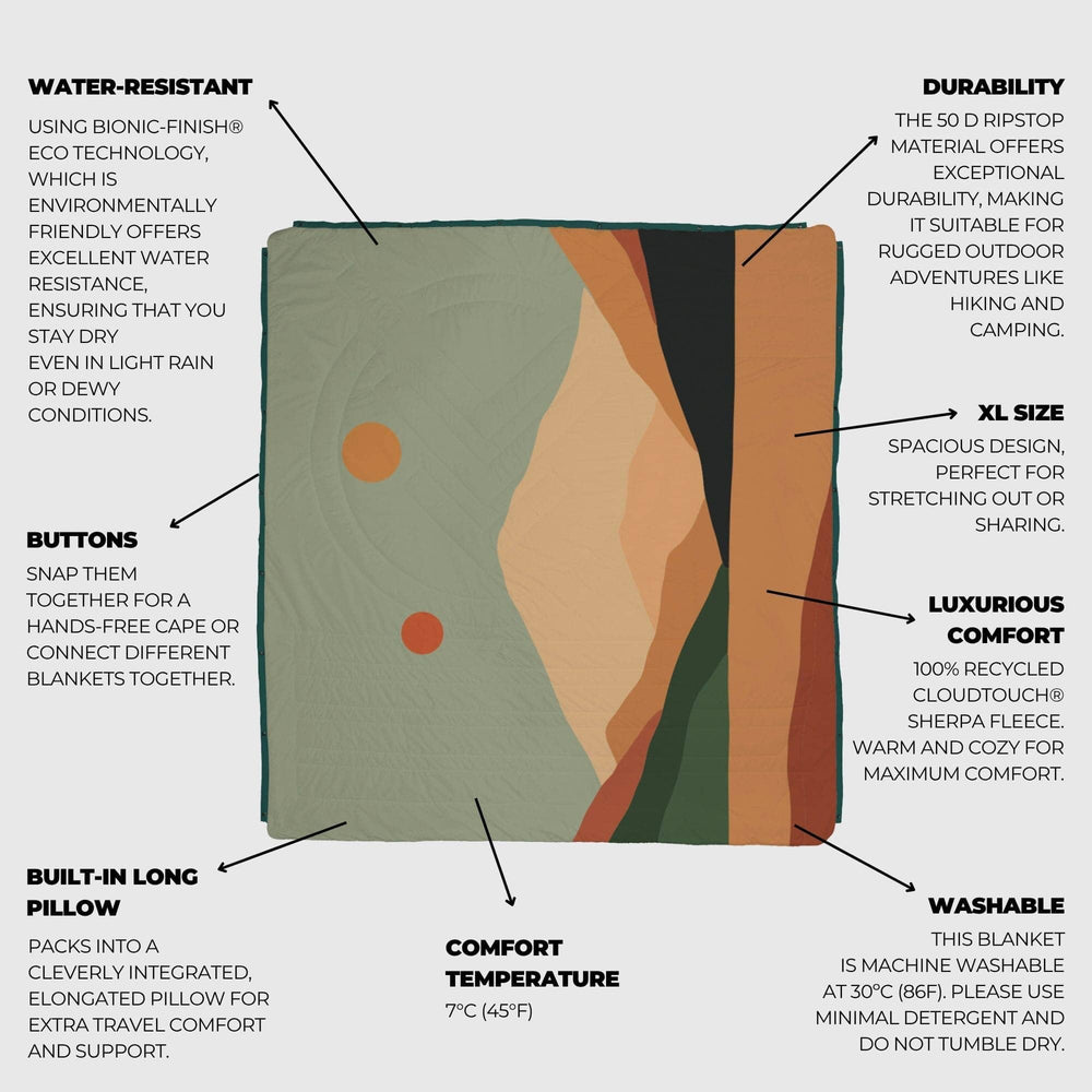 VOITED Queen CloudTouch® Indoor/Outdoor Camping Blanket - Jasper