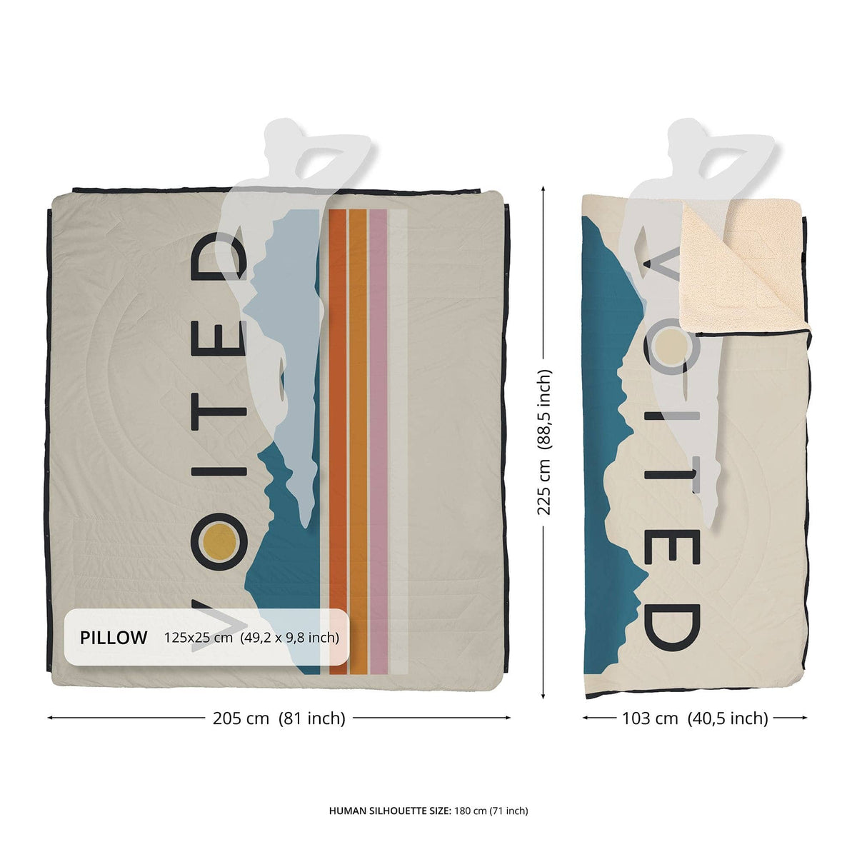 VOITED Queen CloudTouch® Indoor/Outdoor Camping Blanket - Snowy Peak Blankets VOITED 