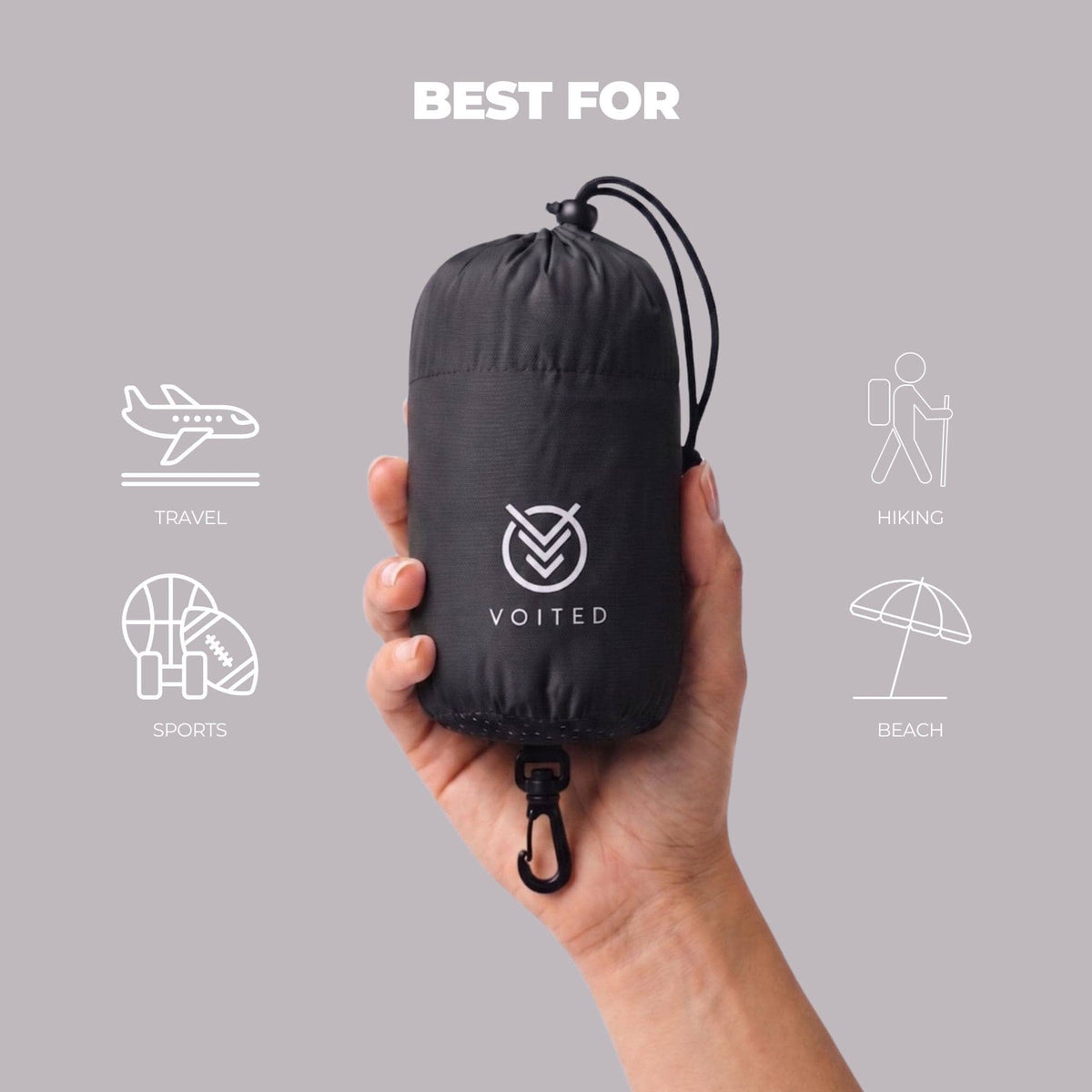 VOITED Trail Towel - Black Accessories VOITED 